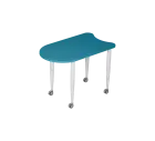 PLAYFORM 211 K modulární hravé stoly, mobilní, výška 750 mm, kovová podnož bílá, deska 25 mm, skandi